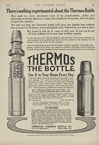 1909 Ad American Thermos Bottle Nothing Experimental Use It in Your Home - Original Vintage Advertisement