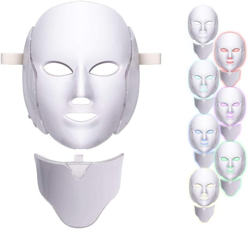 Liarty 7 Colors Led Mask Face Neck Neon Glowing Led Face Mask Electric Facial Skin Care Face Skin Beauty Uk Plug Amazon Co Uk Beauty
