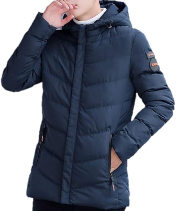 Amazon Gmardar 中綿入り ブルゾン フード メンズジャケット ファッション アウター あったか おしゃれ カジュアル ジャケット 中綿ジャケット 中綿ブルゾン メンズ 中綿 コート ジャンパー 防風 防寒 秋 秋服 秋物 秋冬 冬 冬服 2xl インディゴ コート