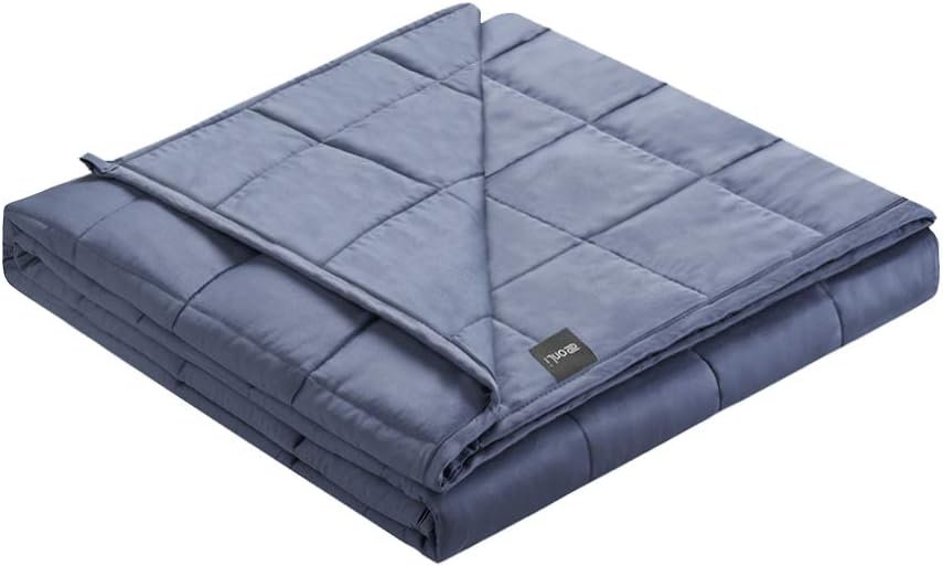 ZonLi Bamboo Weighted Blanket 20lbs(60"x80", Grey Navy, Queen Size