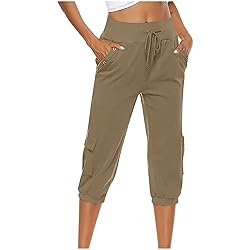 symoid Returned Items Capri Pants for Women Summer
