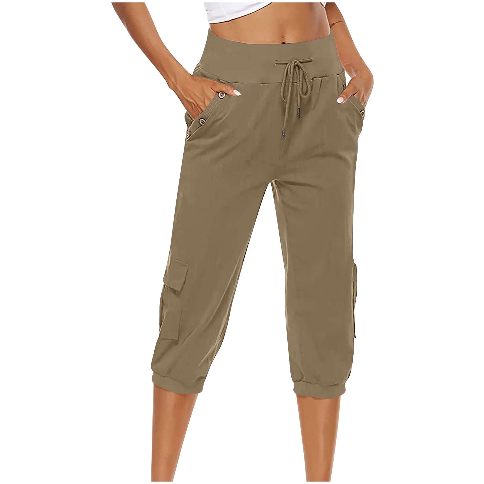 symoid Returned Items Capri Pants for Women Summer