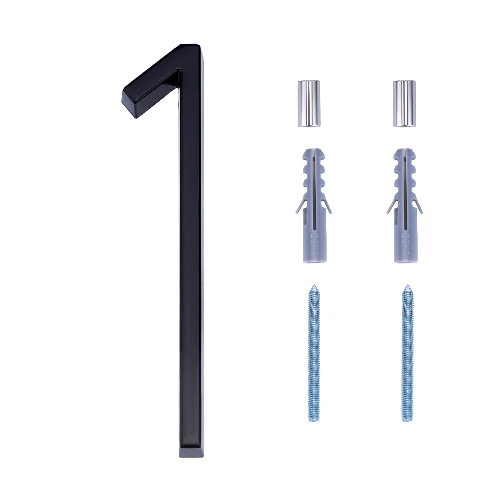 LUTER 5" Numery Adresu Domu Srebrne Numery Uliczne Pływające Numery Domów Numery Skrzynek Pocztowych Numery Drzwi Dla Numeru Domu (1, Black)