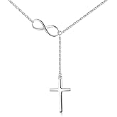 SQKXKLCZ 925 Sterling Silver Cross Style Pendant Religious Necklace