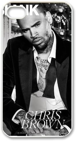 Chris Brown Protective Hard Case Cover Skin for Apple iPhone 6 Plus 5.5- 1 Pack - Black/White - 1