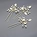 Missgrace Bridal Crystal Leaf Rose Gold Hair Pins Women Crystal Headpiece Wedding Rose Gold Leaf Hair Pins Clip Hair Jewelry Wedding Hair Accessories for Festival and Party Set of 3