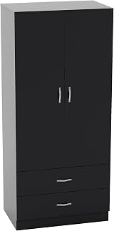 Vida Designs Riano 2 Door & 2 Drawer Wardrobe Black 170H x 76W x 53D view 7