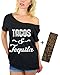 Awkward Styles Women's Tacos & Tequila Off Shoulder Tops T-Shirt