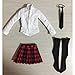 MonkeyJack 1/6 12'' Action Figure Clothes Red Mini Skirt Schoolgirl Uniform & Red Canvas Shoes