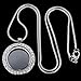 RUBYCA Living Memory Round Locket Snake Chain Necklace Crystal Floating Charm DIY Silver Tone 10Pcs