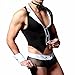 FEESHOW Men's 4Pcs Maid Costume Outfit Bowtie Vest Boxer Briefs Handcuffs Set