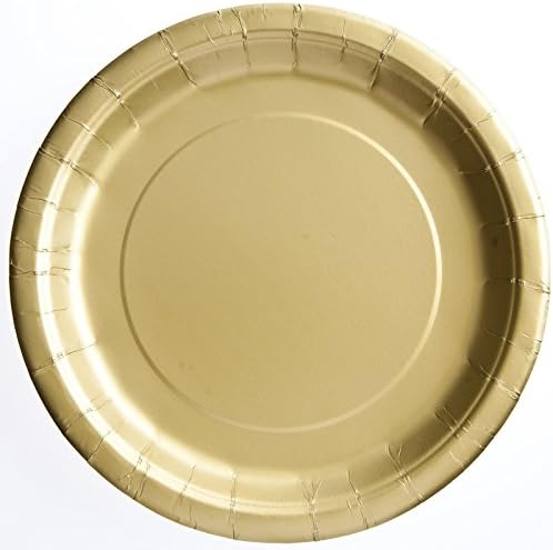 Balloons 10" Round Golden Color Disposable Paper Plates