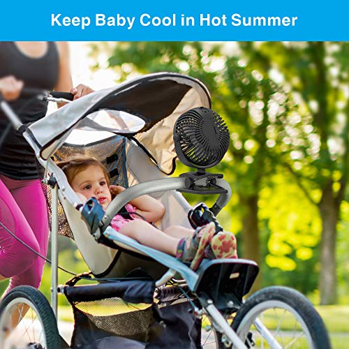 Stroller Fan, Warmfill Clip On Fan Battery Operated Fan 360 Degree