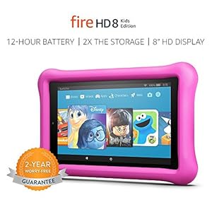 Fire HD 8 Kids Edition Tablet, 8" HD Display, 32 GB, Pink Kid-Proof Case