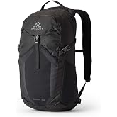 Gregory Nano 20L Day Hiking/Commuter Backpack, One Size, Optic Black | Independent zippered pocket for hydration reservoir with routing, hydration routing loops, Breathable die-cut backpanel