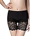 Deargirl Women's Ultra Thin Stretch Short Leggings Lace Patchwork Black
