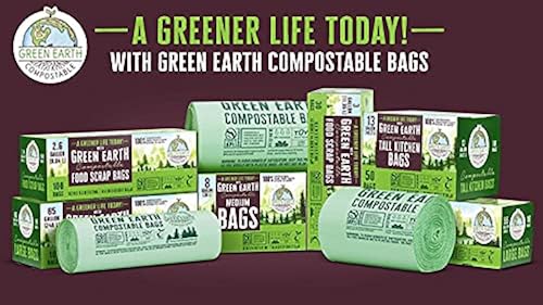 Green Earth Compostable Small Kitchen Food Scrap Waste Bags