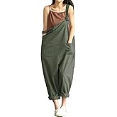 Lncropo Women's Plus Size Overalls Wide Leg Loose Baggy Jumpsuit Rompers