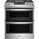 GE JGSS86SPSS 6.7 Cu. Ft. Stainless Slide-In Front Control Gas Double Oven Range