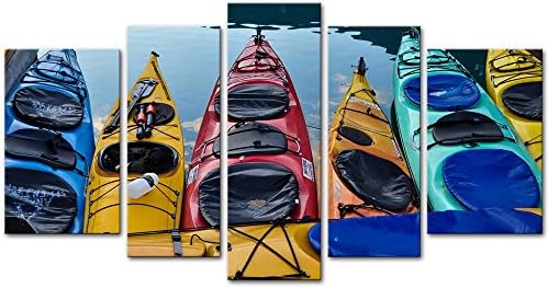 Wall Art Decor 5 Pieces Boat Sea Seaboat Kayaking Poster Painting On Canvas Print Picture for Bedroom Home Decoration Living Room Artwork