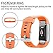 POY Replacement Bands Compatible for Fitbit Charge 2, Classic & Special Edition Sport Wristbands, Large Orange, 1PC
