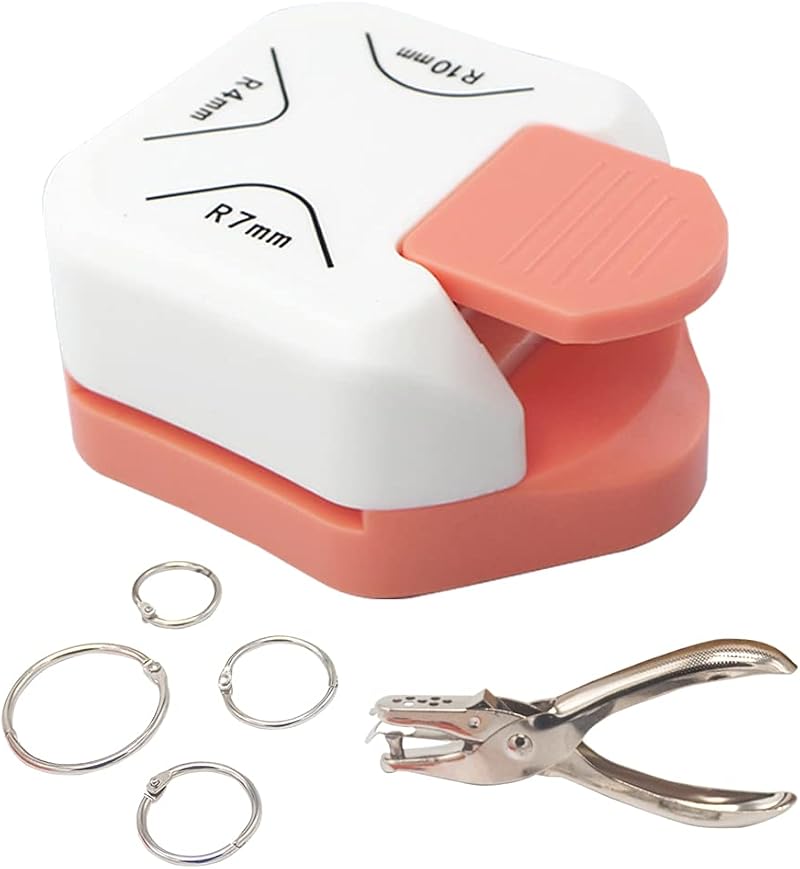 LAMXD 3 in 1 Corner Rounder Punch 3 Way Cutter Hole Puncher DIY Craft
