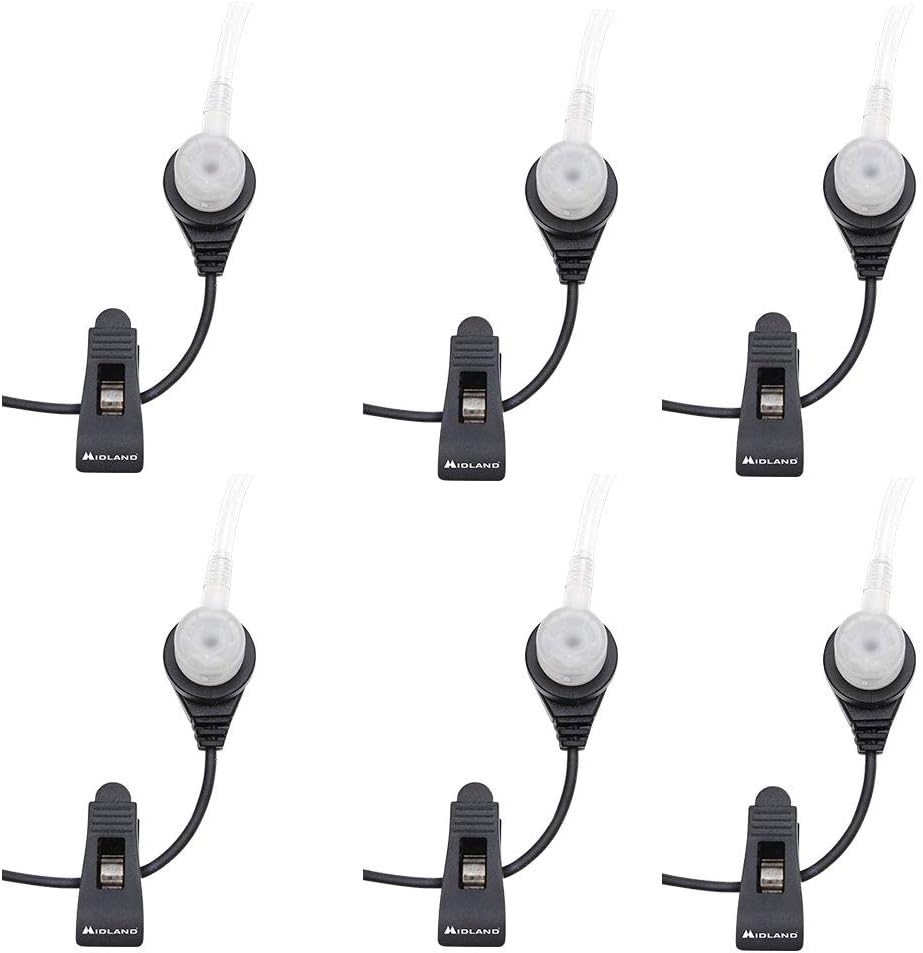 Midland AVPH3 Transparent Security Headsets with PTT/VOX - Pair,Black