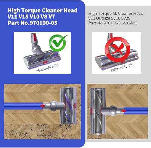 Upgrade V11 High Torque Cleaner Head Replacement for Dyson V11 V15 V10 SV12 SV14 SV15 SV17 SV22 SV27 SV28 SV47 Models, Vacuum Head Attachments for Dyson Parts & Accessories No. 970100-04 & 05