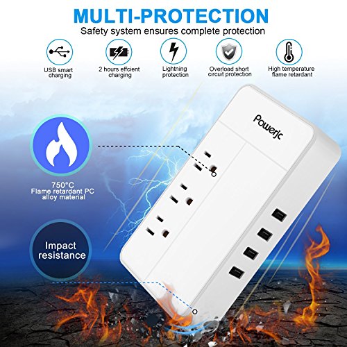 Travel Power Voltage Converter Adapter 1875W Step Down 220V to 110V with 4 Smart USB Charging Ports Inner Cooling Design Without Any Noise Powerjc