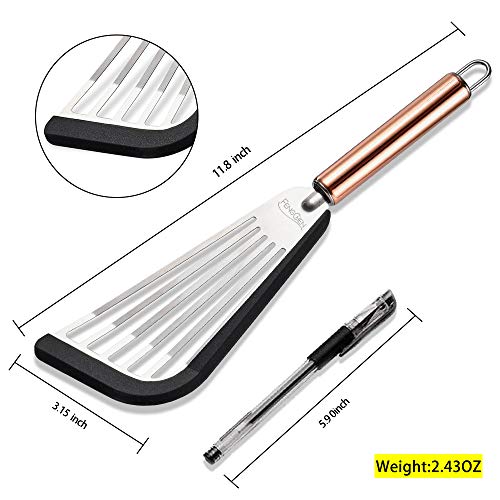 Nonstick Fish Spatula With Silicone Edge, FENGCHEN Silicone Fish