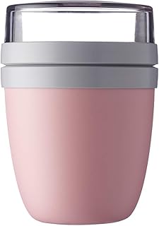 Mepal Lunchpot Ellipse Nordic pink – 500 ml praktischer Müslibecher, Joghurtbecher, to go Becher – Geeignet für Tiefkühler, Mikrowelle und Spülmaschine, Polypropyleen (PP), PCTG, 10.7 cm