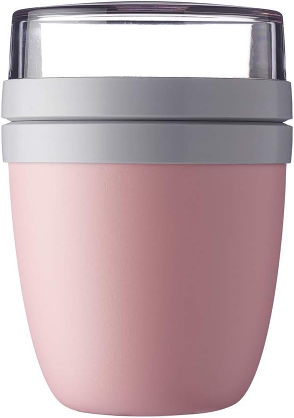 Mepal Lunchpot Ellipse Nordic pink – 500 ml praktischer Müslibecher, Joghurtbecher, to go Becher – Geeignet für Tiefkühler, Mikrowelle und Spülmaschine, Polypropyleen (PP), PCTG, 10.7 cm
