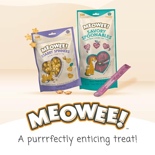 MEOWEE! SAVORY SPOONABLES WITH REAL DUCK, BEEF AND RABBIT FOR CATS, 4 COUNT, TREAT YOUR CAT TO TRIPLE FLAVOR SQUEEZABLE LICKABLE WET TREATS WITH BUILT-IN SPOON FOR LESS MESS