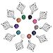 10Pcs Diffuser Locket Aromatherapy Essential Oils Pendants, Rhodium Plated Tree of Life cube Cage Pendant with Lava Rock for Necklace Bracelet Jewelry Making
