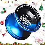 YOSTAR MAGICYOYO V6 LOCUS Yoyos for Kids, Responsive Yoyo Beginner Yoyo Metal Yoyo, Christmas Birthday Gift, + 5 Yo-Yo Strings, Bag, Glove (Black & Blue)