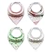 ICSTH Toddler Infant Baby Bib 100% Cotton Absorbent Bandana Dribble Bib with Adjustable Snaps Saliva Towel Burp Cloth 4Pcs Set