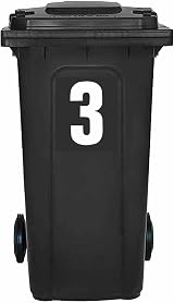 Packwith Pack of 4 White Bin Number 3 Stickers 17 cm Vinyl view 1