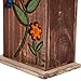 Topadorn Wooden Birdhouse Carved Floral Bird House for Outdoor Yard Garden Porch Patio Country Decor,Brown Hanging Bird House
