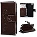 iPhone 5s Wallet Case，MOLLYCOOCLE iPhone SE Butterfly Floral Embossed PU Leather Flip Folio Wallet Case with Soft Shockproof TPU Bumper Inner Wallet Case for iPhone 5&5s&Se Women Girls
