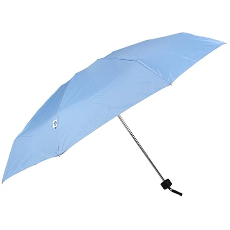 5 Fold Manual Open Mono Colour Unisex Rain Umbrella (Sky Blue)