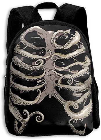 Octopus Skull Bone Kid Boys Girls Toddler Pre School Backpack Bags Lightweight