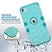 iPod Touch 6 Case,iPod 6 Cases,ULAK Anti Slip Anti-Scratch iPod Touch Case Shockproof Protective Cover with Hybrid High Soft Silicone + Hard PC Case(Wave Pattern/Blue)