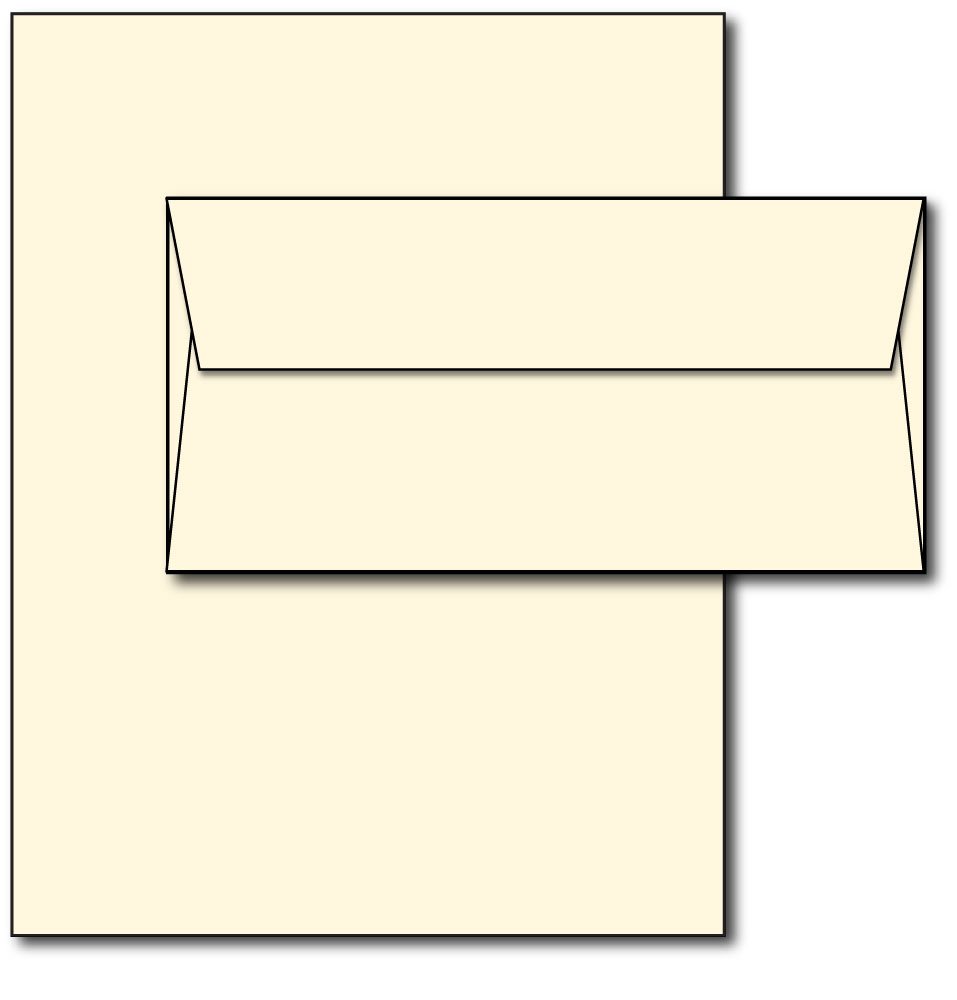 Photo 1 of Blank Letterhead Paper & Envelopes - Off-White Natural Cream Color - 40 Sets - Unique Executive Size (7" x 10") Paper with Matching Envelopes