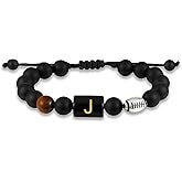 Easter Basket Stuffers-Football Gifts for Boys Men Youth Junior Coach Team Kids Player Initial with A-Z Letter Football Beaded Bracelets Party Favors Accessories Adjustable 5.5''-10'' Jewelry Gifts