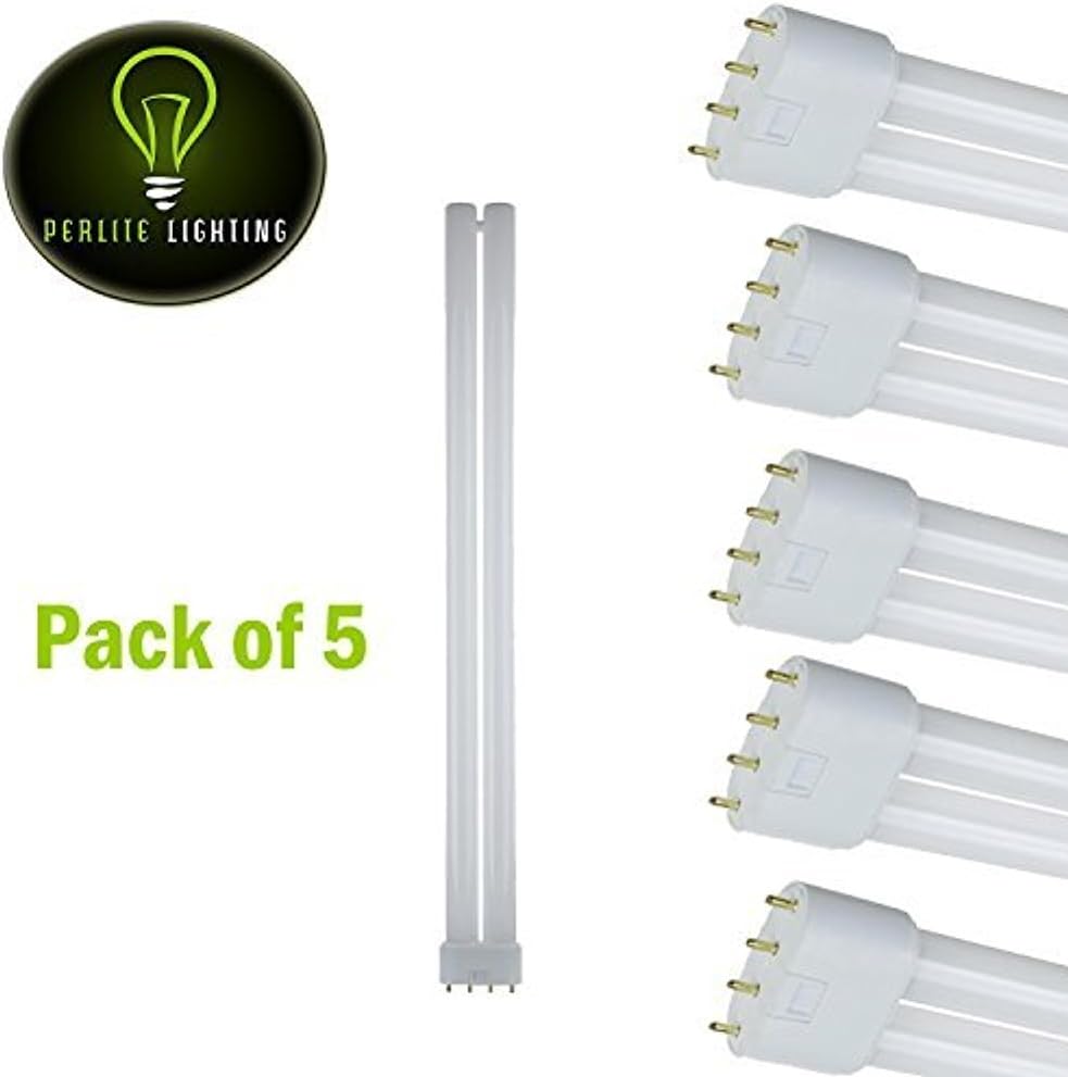 Perlite Lighting 40 Watt FT 4-Pin Twin Tube,2G11 Base,6500K- Daylight,Light Bulb - Pack Of 5