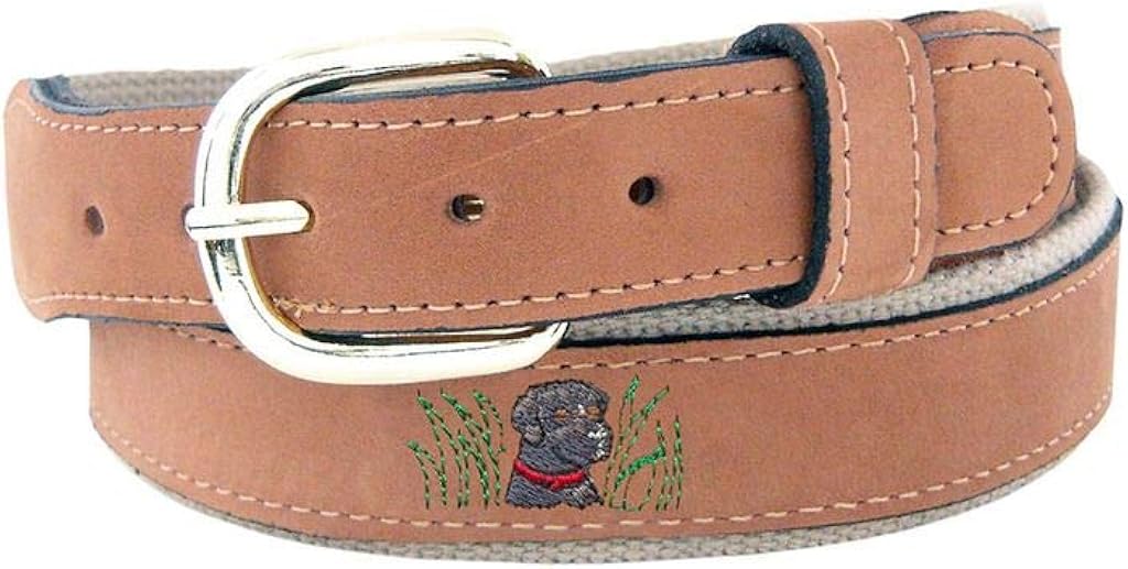 Buy ZEPPRO Belt Embroidered Labrador Retriever Leather Belt30 Tan at