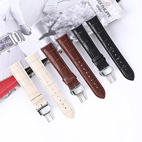 Watch Band Leather Strap Replacement 14mm 16mm 18mm 19mm 20mm 21mm 22mm 24mm Calf Wrist Watchband Deployment Buckle Deployant Clasp CHIMAERA
