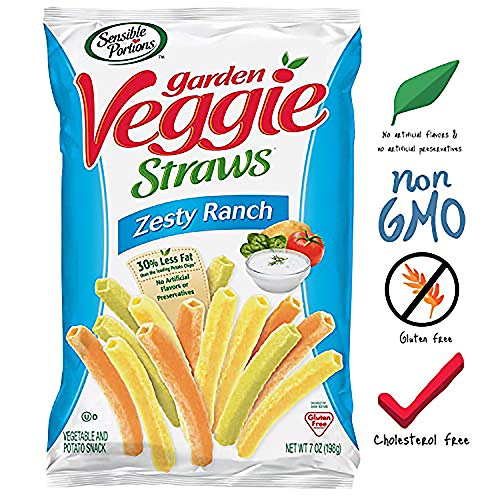 Sensible Portions Garden Veggie Straws, Zesty Ranch, 7 Oz (Pack of 6