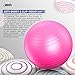 JBM Exercise Yoga Ball with Free Air Pump (3 Sizes, 5 Colors) 2200 lbs Anti-burst Slip-resistant Yoga Balance Stability Swiss Ball for Fitness Exercise Training Core Strength - 55cm 65cm 75cm