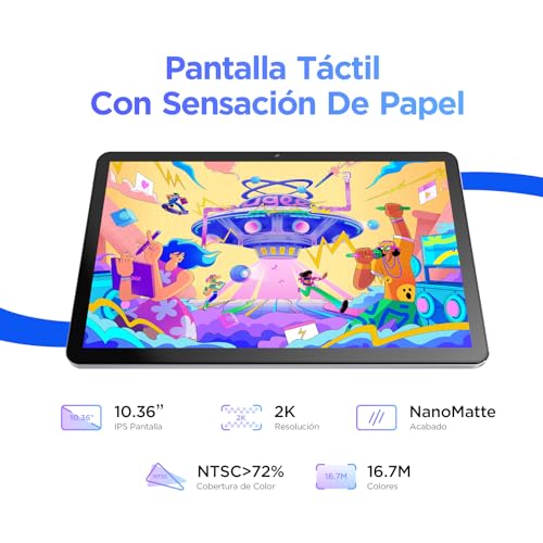 UGEE UT2 Tablet Independiente 10,36 Pulgada - 6GB+128GB, Pantalla 2K Ultra HD Totalmente Laminada, 8.0MP Cámara Frontal y Trasera, Tableta Android 14, Batería de 7000mAh, Incluye U-Pencil